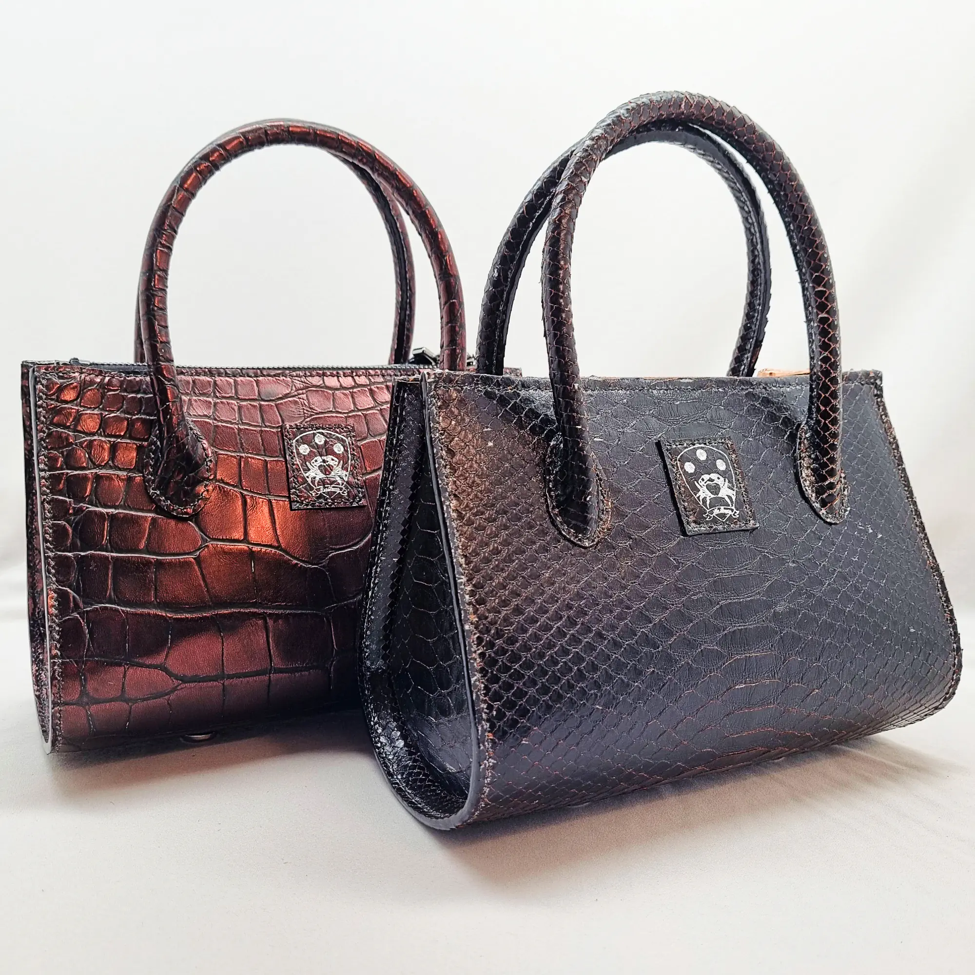 Pila Luxuria python and alligator leather handbags