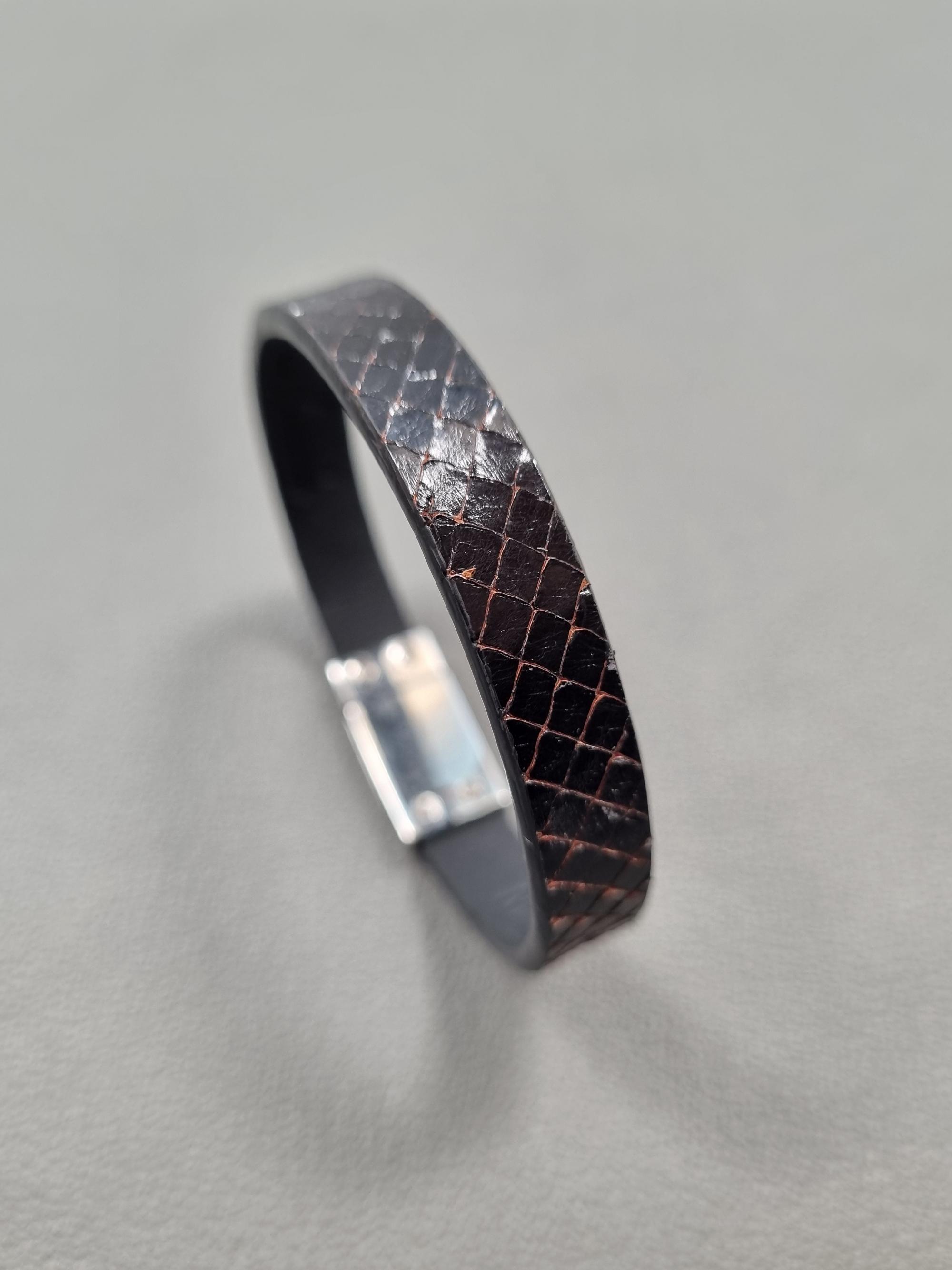 Tarnished Python Magnet Bracelet — Python leather bracelets
